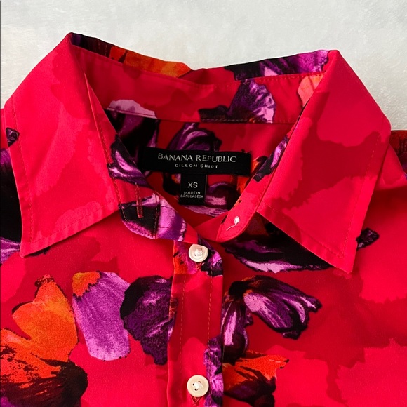 Vibrant Floral Button-Up Shirts - Pink & Black - Picture 3 of 8